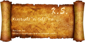 Kustyán Sára névjegykártya